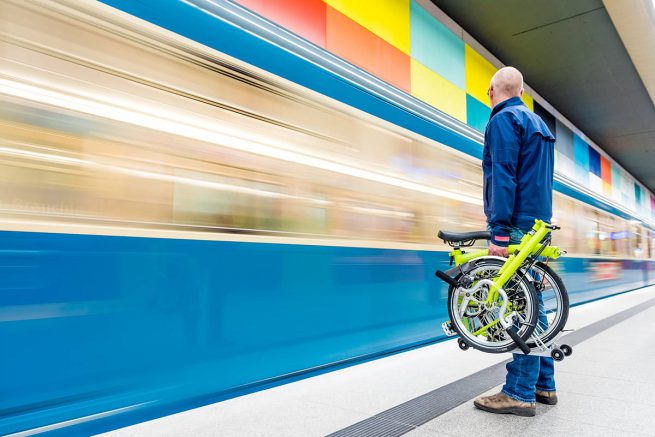 Fotograf Produktfotografie Fotografie brompton junction München u-bahn fahrrad faltrad